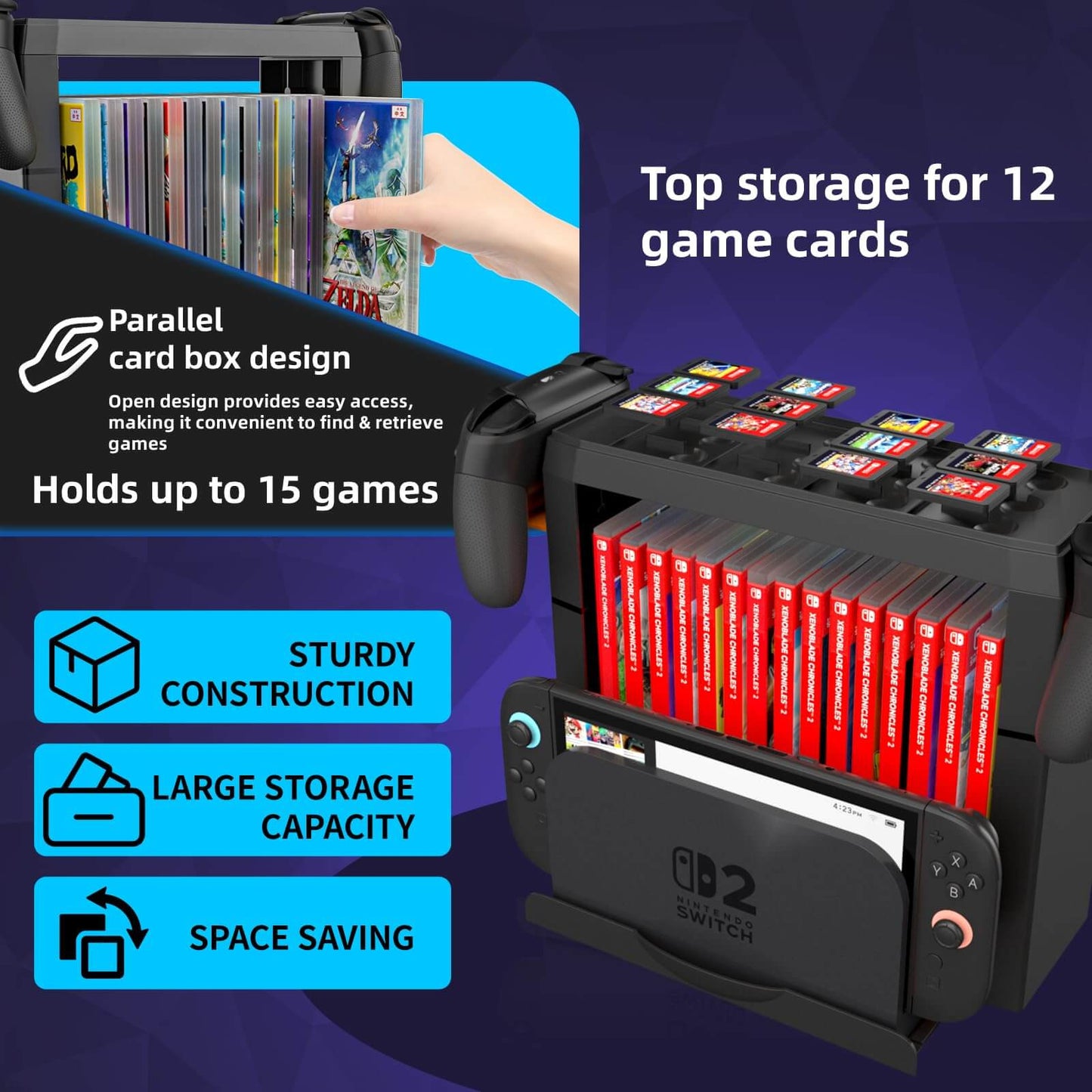 Gaming Storage Stand for Switch 2, OLED & Switch